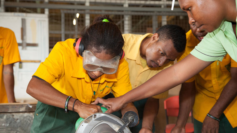 Photo of youths in a skill acquisition workshop