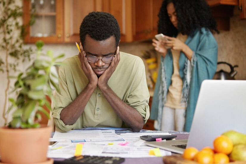 stressed young african